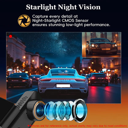 QOZ Dash Cam 4K Mini Car Dvr 2.5K Rear View Camera Support Dual Lens Built-in WIFI APP Control 24H Parking WDR Night Vision GPS