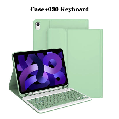 Tablet Case for iPad Air 11 inch(M2/M3/M4),Detachable Keyboard Case for iPad Air 4th/5th Gen 10.9 lnch with Case Pencil Holder