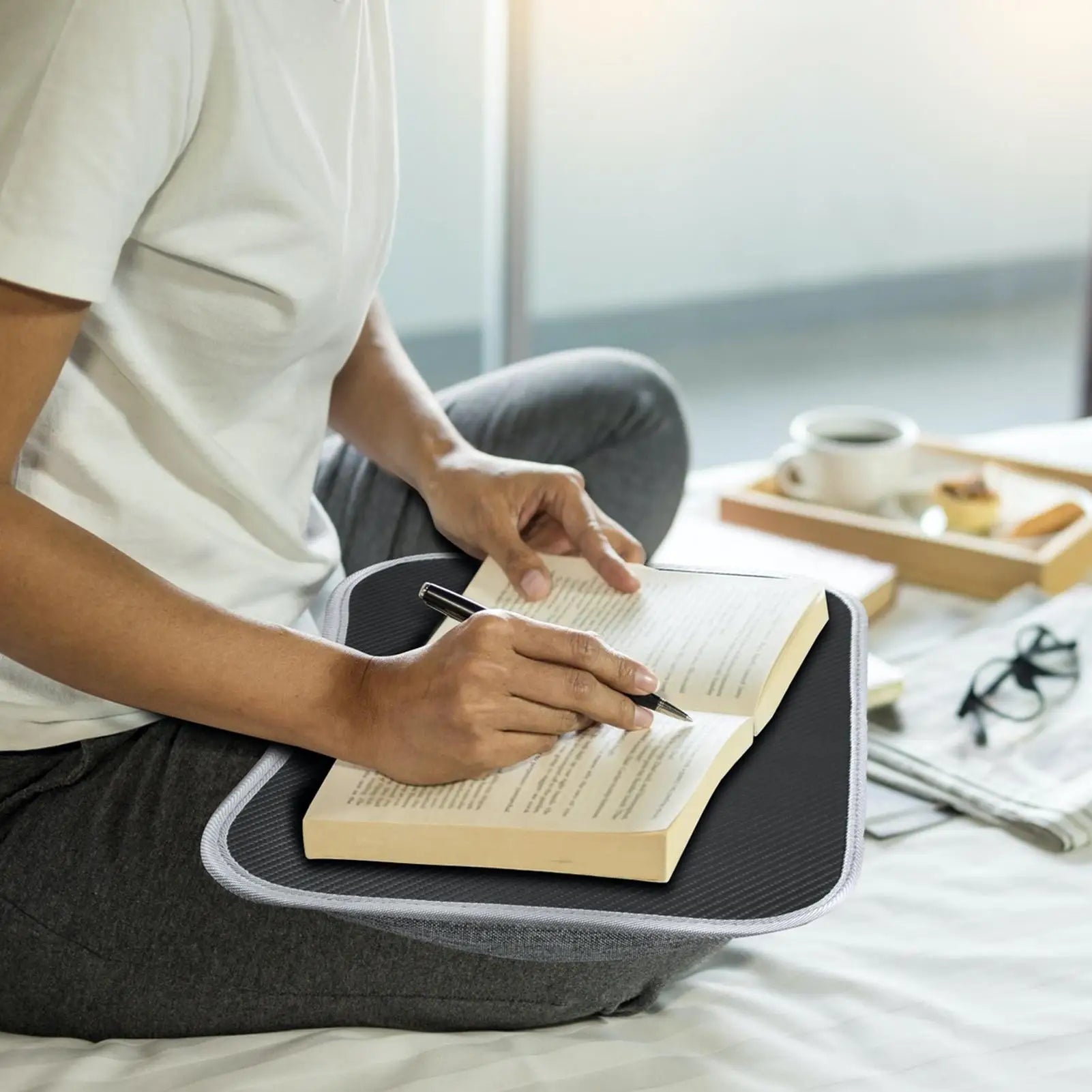 Computer Lap Desk Lapdesk For Laptop With Soft Pillow Cushion Writing Padded Tray With Handle For Work And Game