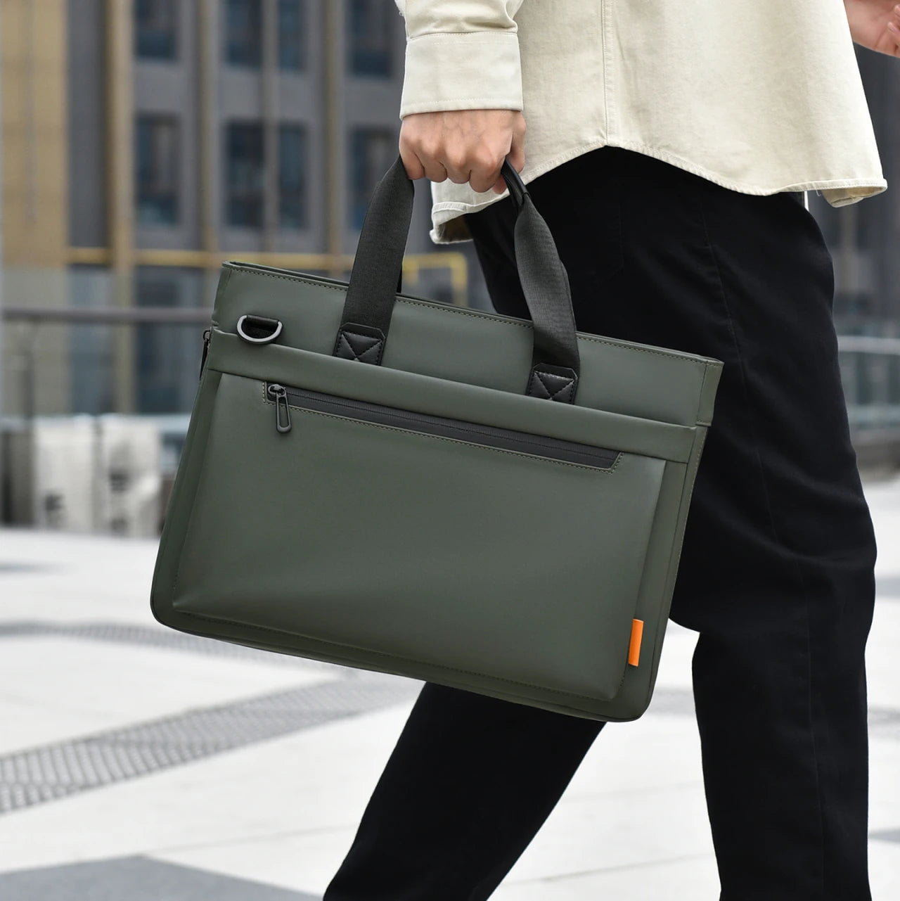 Men's Business Commuter Laptop Bag 15.6-inch Large Capacity Multi-Compartment Men's Briefcase Water-Resistant Lightweight Should