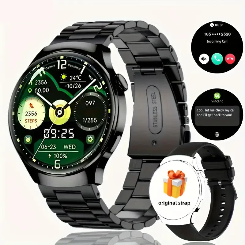 2025 Hot HD Touchscreen Smartwatch (Men Women): Wireless Calling, Camera, Music Control, Sport Modes, Alarm/SMS-Call Alert, Cust