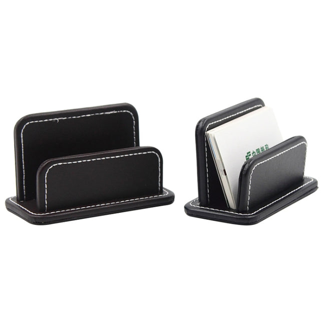 2 Blocks Office Stationery Leather Name Card Holder Stationery Bussiness  Office Home Card Holder