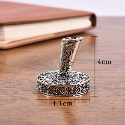 Retro Feather Pen Holder Metal Round Pen Holder