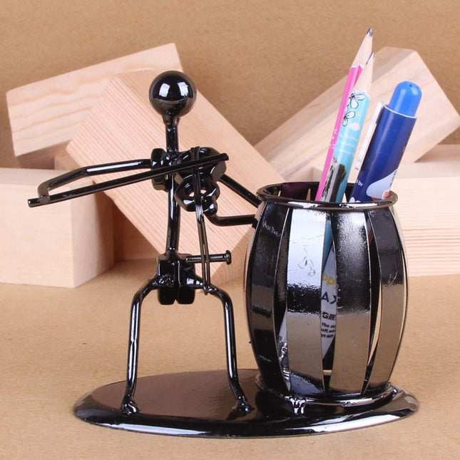 Iron Music Iron Man Brass Band Pen Holder Home Study Office Decoration Ornaments