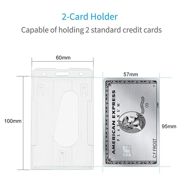 20 PCS Hard Plastic ID Badge Card Holder Integrated Injection Molded Transparent Double-sided Card Holder