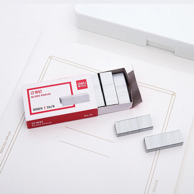 1000pcs /Pack Deli 0012 Universal No. 12 Stapler 24/6 Staples Stapler Regular Staples