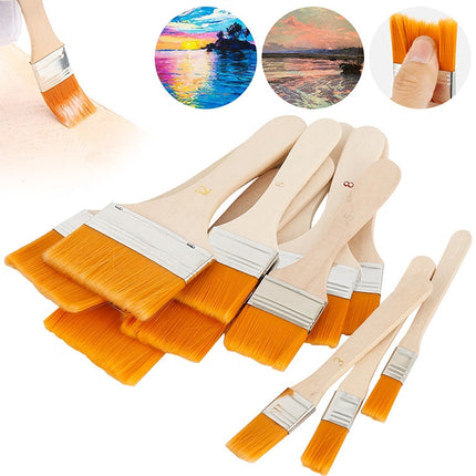 10 PCS Nylon Hair Painting Brush Oil Watercolor Water Powder Paint Brushe