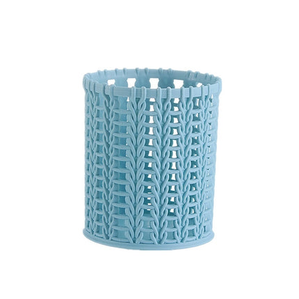 HH301 Office Organizer Desktop Hollow Cylinder Pen Storage Box Pencil Brush Pot Pen Holder Makeup Brush Plastic Container