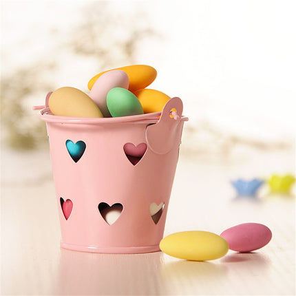 Heart Hollow Round Pen Holder Decoration Adorable Mini Desktop Storage Bucket Iron Pencil Holder Stand