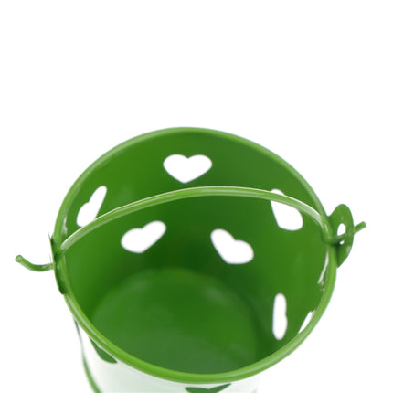 Heart Hollow Round Pen Holder Decoration Adorable Mini Desktop Storage Bucket Iron Pencil Holder Stand