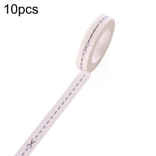 10pcs Paper Tape Hand Ledger Decoration Sticker, 8mmx10m