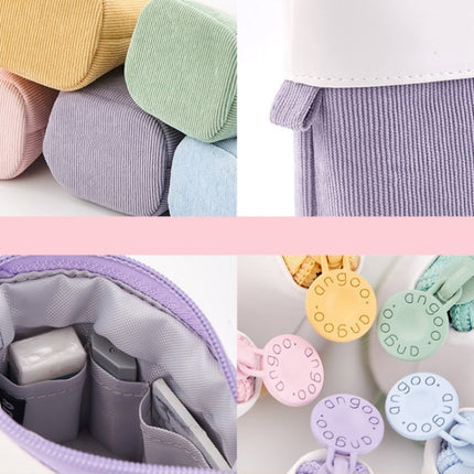 ANGOO Corduroy Retractable Drop-Down Pencil Case Student Stationery Storage Bag