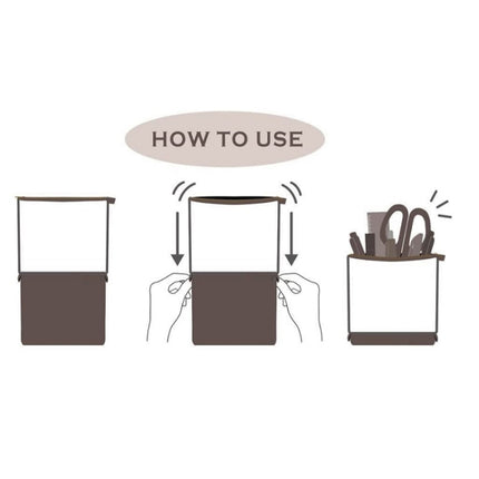 ANGOO Corduroy Retractable Drop-Down Pencil Case Student Stationery Storage Bag