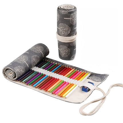 Handmade Canvas Pen Curtain Large-Capacity Pencil Case For Boys And Girls Color Pencil Sketch Stationery Box