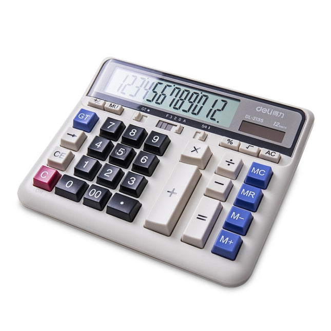 Deli 2135 Computer Keyboard Calculator Big Button Bank Office Finance Accounting Solar Calculator