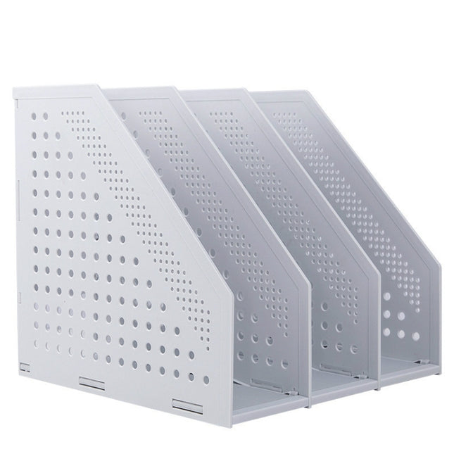 Deli 78995 Three-Compartment File Rack Foldable Desktop Storage Book Stand