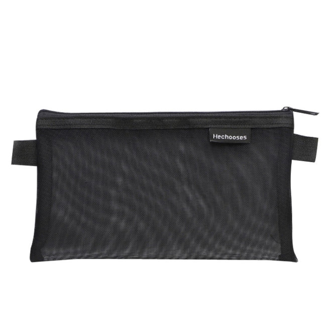 Hechooses D033 Transparent Mesh Exam Portable Pen Bag, Style: