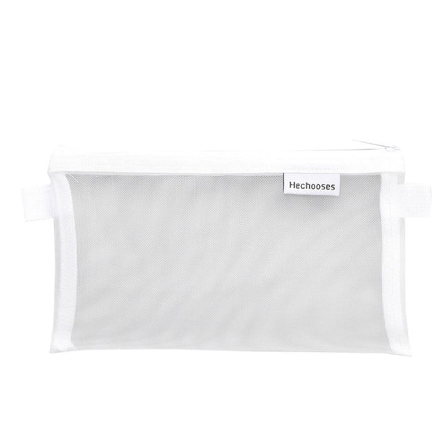 Hechooses D033 Transparent Mesh Exam Portable Pen Bag, Style: