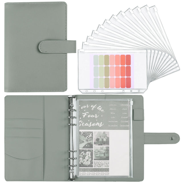 A5 Macaron Notebook PU Loose-leaf Cash Budget Handbook