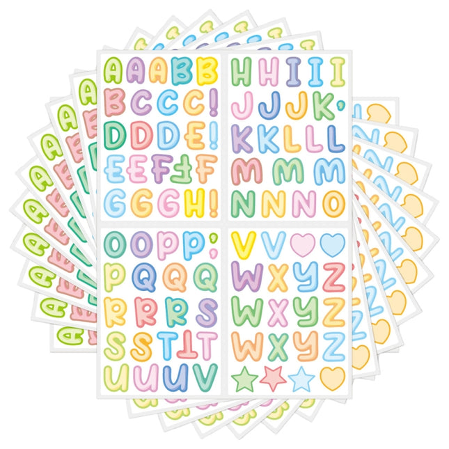 20 PCS ZPKTZM Children Cartoon Colorful Letters Stickers DIY Lunch Box Mark Waterproof Sticker