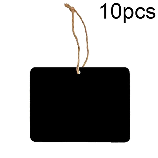 10pcs/Set Mini Hanging Wooden Message Board Home Holiday Decor Lanyard Chalkboard