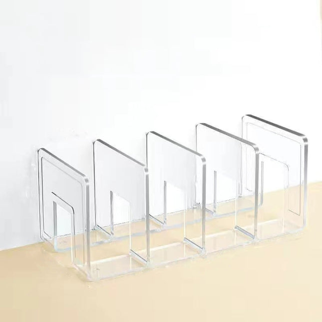 Acrylic Desktop Bookend Book Storage Rack Office Stationery Bookshelf