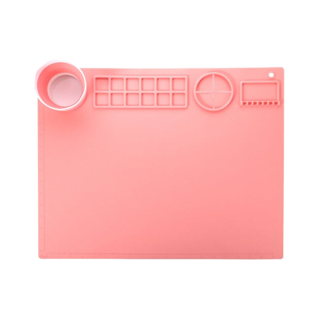 50x40cm Silicone Double Bowl Painting Pad Graffiti Oil Painting Mat Erasable and Washable Silicone Pad