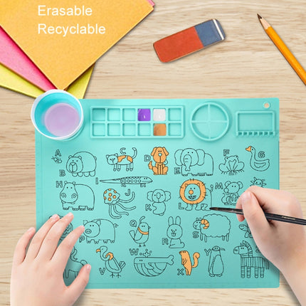 50x40cm Silicone Double Bowl Painting Pad Graffiti Oil Painting Mat Erasable and Washable Silicone Pad