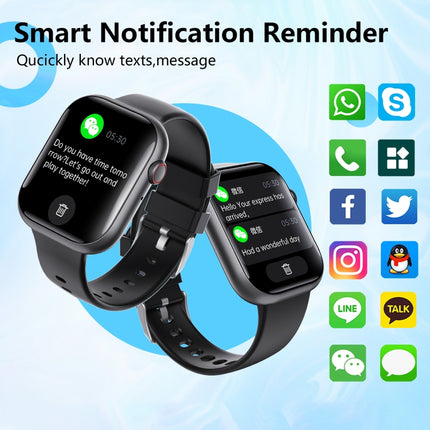 F70  2.1 Inch Screen Smart Watch With Blood Sugar/Blood Oxygen Monitoring /SOS Alarm/100+ Sports Modes