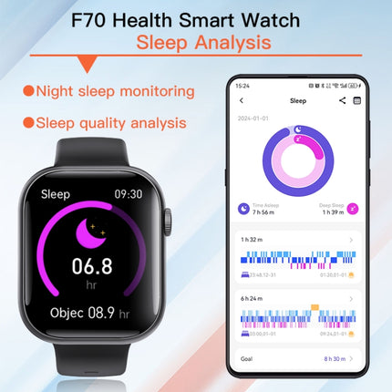 F70  2.1 Inch Screen Smart Watch With Blood Sugar/Blood Oxygen Monitoring /SOS Alarm/100+ Sports Modes
