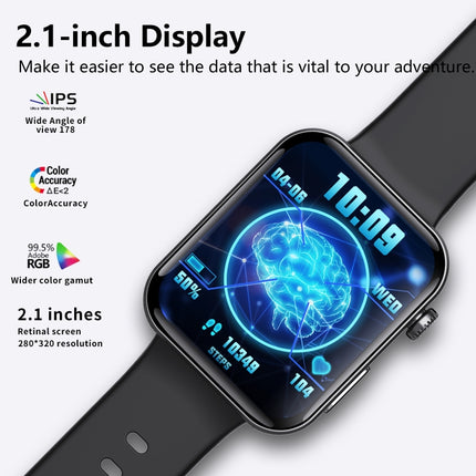 F300  2.1-Inch Screen Smart Watch Supports Bluetooth Calls/ECG/Blood Composition Analysis/50+ Sports Modes