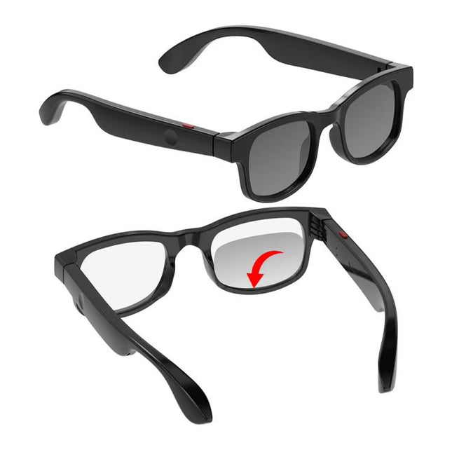 AIMB-V3 Smart Glasses With Interchangeable Sunglasses + Blue Light Blocking Lenses