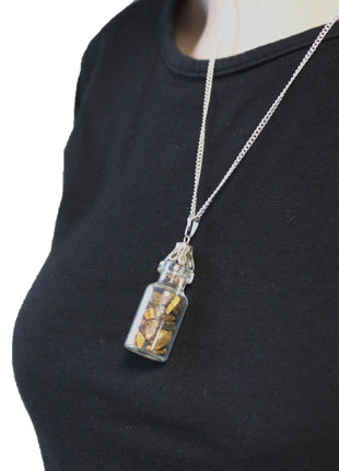 Bottled Gemstones Necklace - Tiger Eye