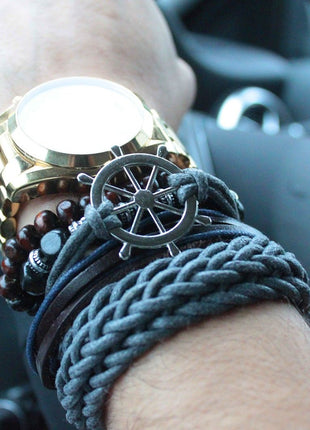 Mens Bracelet Sets - Black & Macho (asst)
