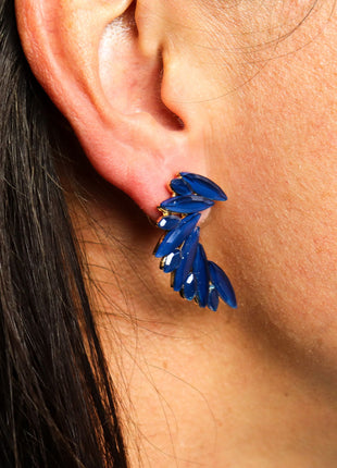 Royal Blue - Vintage Glass - Angel Wings - Earrings