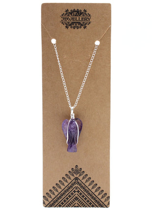Gemstone Guardian Angel Pendant - Amethyst