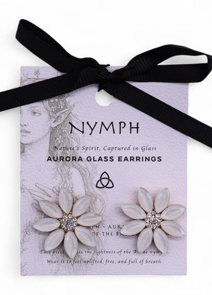 Pearl - Vintage Glass - Flowers - Earrings