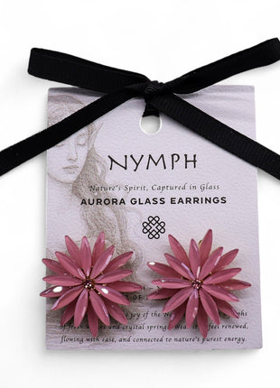 Soft Pink - Vintage Glass - Flowers - Earrings