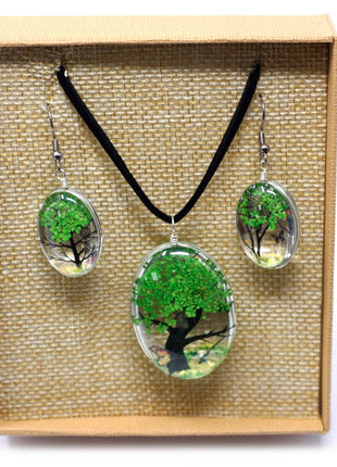 Pressed Flowers - Tree of Life set - Green