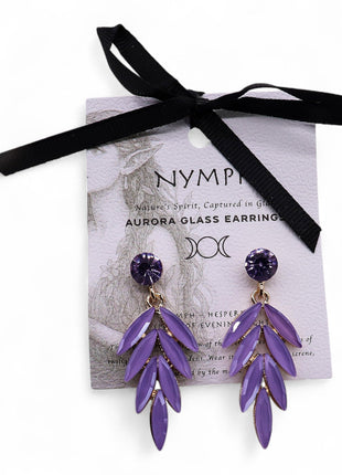 Lavender - Vintage Glass - Faries - Earrings