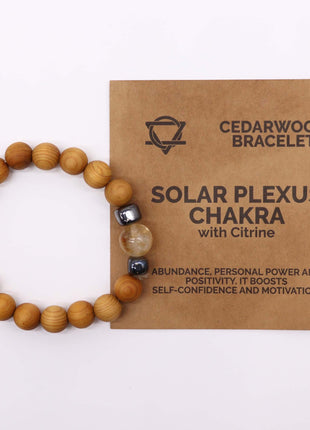 Cedarwood Solar Plexus Chakra Bangle with Citrine