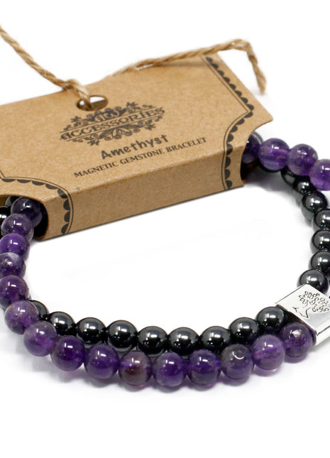 Magnetic Gemstone Bracelet - Amethyst