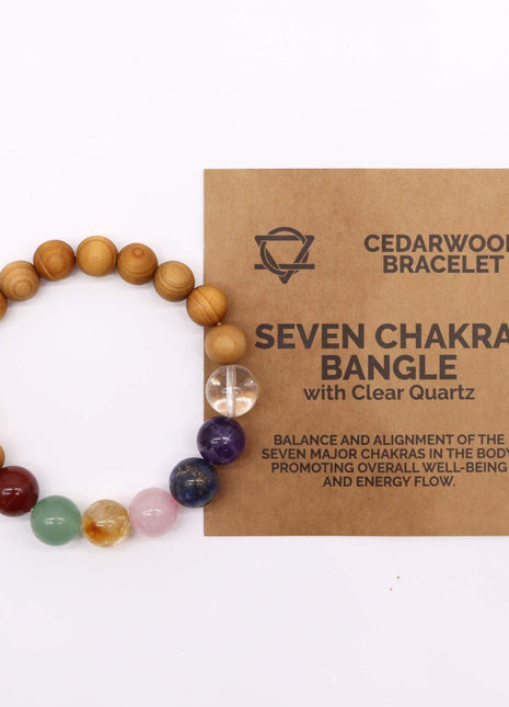Cedarwood & Seven Chakra Bangle