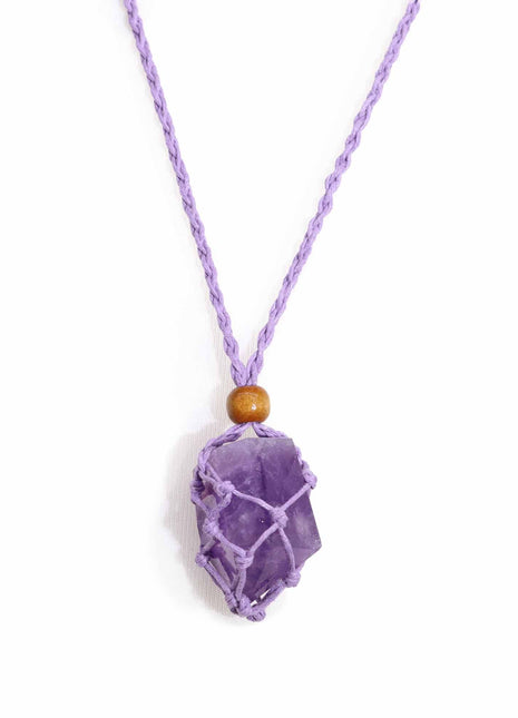 Crystal Gemstone Necklace Cord 45cm/18inch - Purple