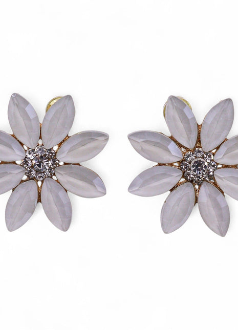 Pearl - Vintage Glass - Flowers - Earrings