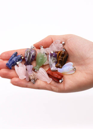 Gemstone Mini Angels Pendants (12 assorted)  26x18mm