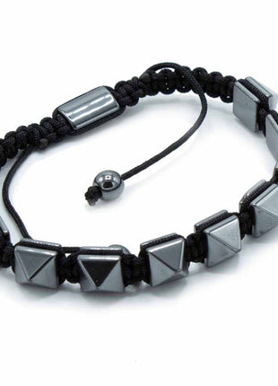 Magnetic Hematite Shamballa Bracelet -  Spiky Pyramids