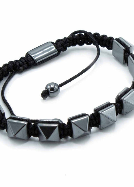 Magnetic Hematite Shamballa Bracelet -  Spiky Pyramids