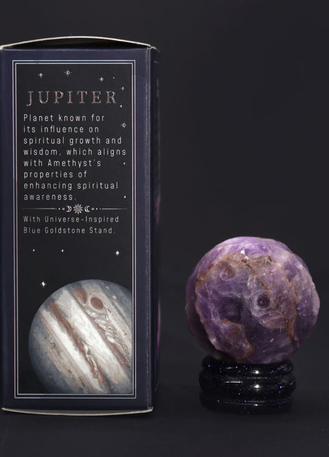 Ametyst Planet on a Sola Goldstone Stand - 40mm  (30x15mm stand)