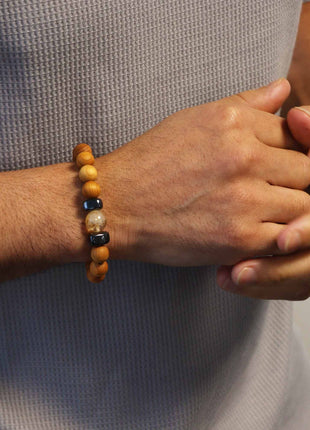 Cedarwood Solar Plexus Chakra Bangle with Citrine